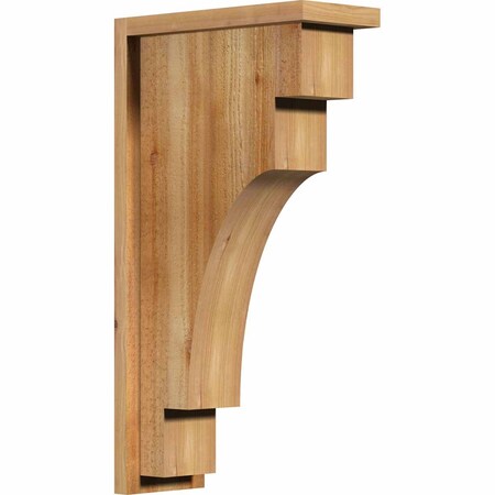 Ekena Millwork Mediterranean Rough Sawn Corbel w/Backplate, Western Red Cedar, 6"W x 14"D x 26"H COR06X14X26MED01RWR